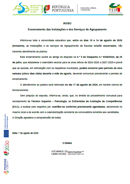 aviso encerramento agosto